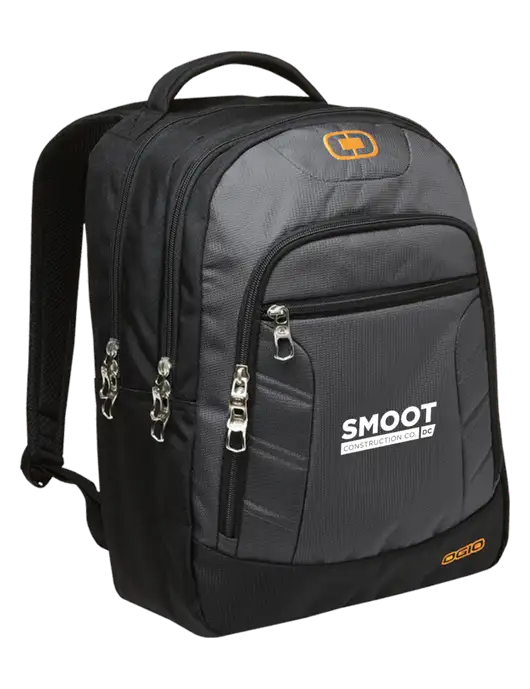 OGIO Dark Grey/Orange Colton Laptop Backpack
 w/Smoot Construction Logo