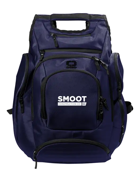 OGIO Navy Metro Ballistic Laptop Backpack w/Smoot Construction Logo